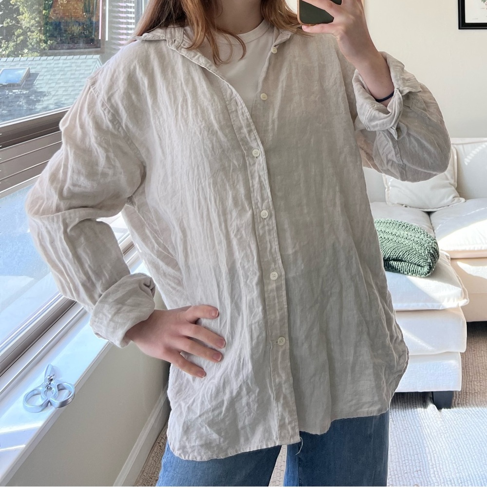 Banana Republic Light Beige 100% Linen Shirt
